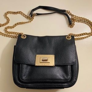 MICHAEL by Michael Kors Black Leather Shoulder Bag